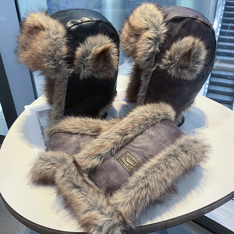 仿皮草貂毛围脖女皮毛一体围巾