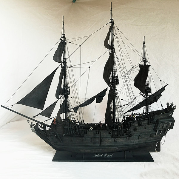 Пираты карибского моря, черные бусины, модель корабля, деревянный золотой конструктор