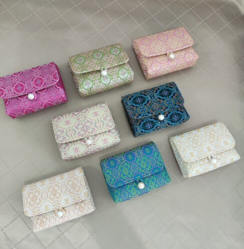 上久楷名家桑蚕丝宋锦卡片耳机零钱首饰新中式国风汉服手工定制包