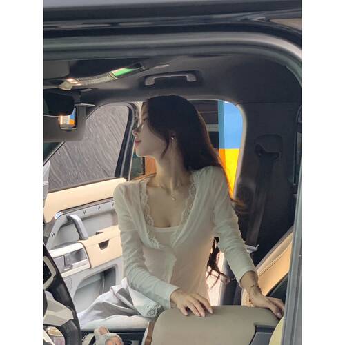 韩国小众品牌KLEESIER【天气预报】蕾丝拼接防晒开衫