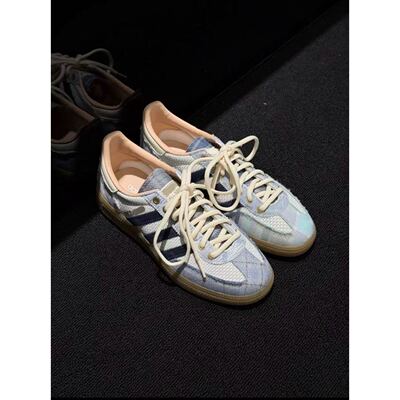 多彩格纹涂鸦运动鞋跑鞋ki5574