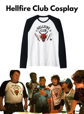 352- Cosplay CLUB HELFIRE CLUB HELLFIRE 长袖T恤插肩袖