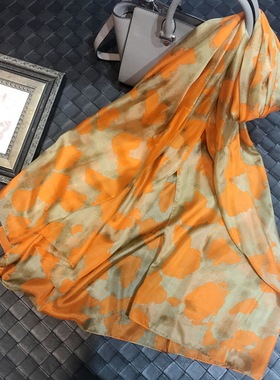 现货女士丝巾桑蚕丝真丝洋纺围巾夏季纱巾空调披肩披肩沙滩防晒巾