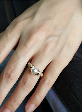 翎舞925银镀金港风复古戒指