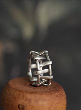 翎舞925银开口戒指酷炫清货