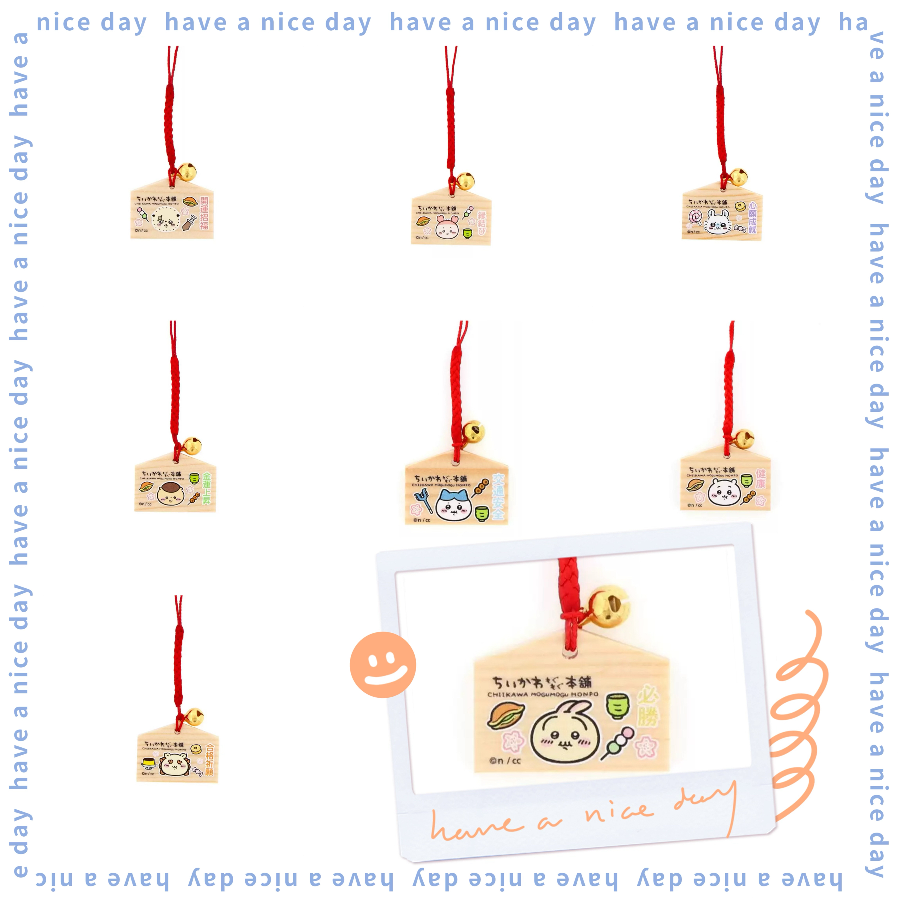 日本正品chiikawa吉伊卡哇京都伏见稻荷御守绘马根铃铛挂件