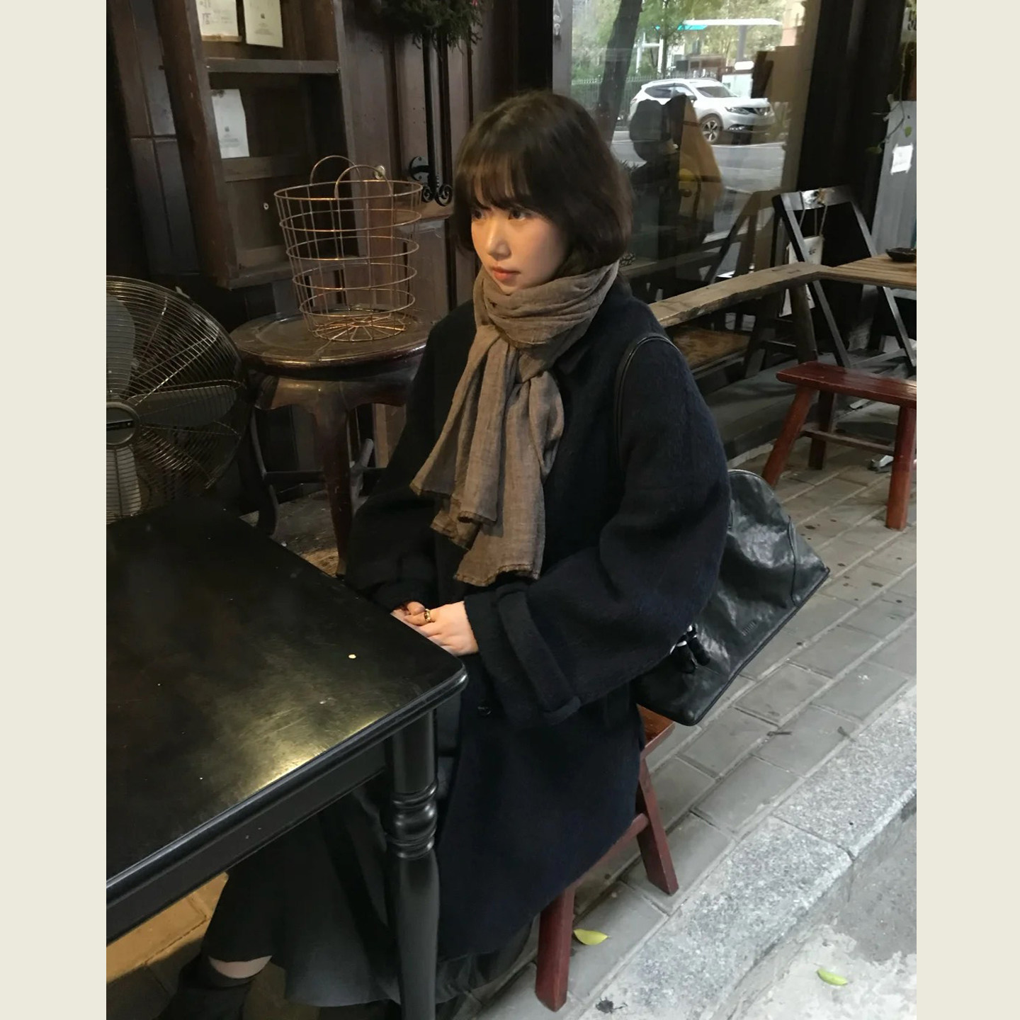 小个子深藏青色单排扣毛呢大衣女秋冬韩版宽松休闲中长款呢子外套,女装/女士精品,毛呢外套,淘宝优惠券,粉丝福利购,淘宝优惠卷