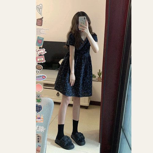 高级感高品质碎花娃娃裙
