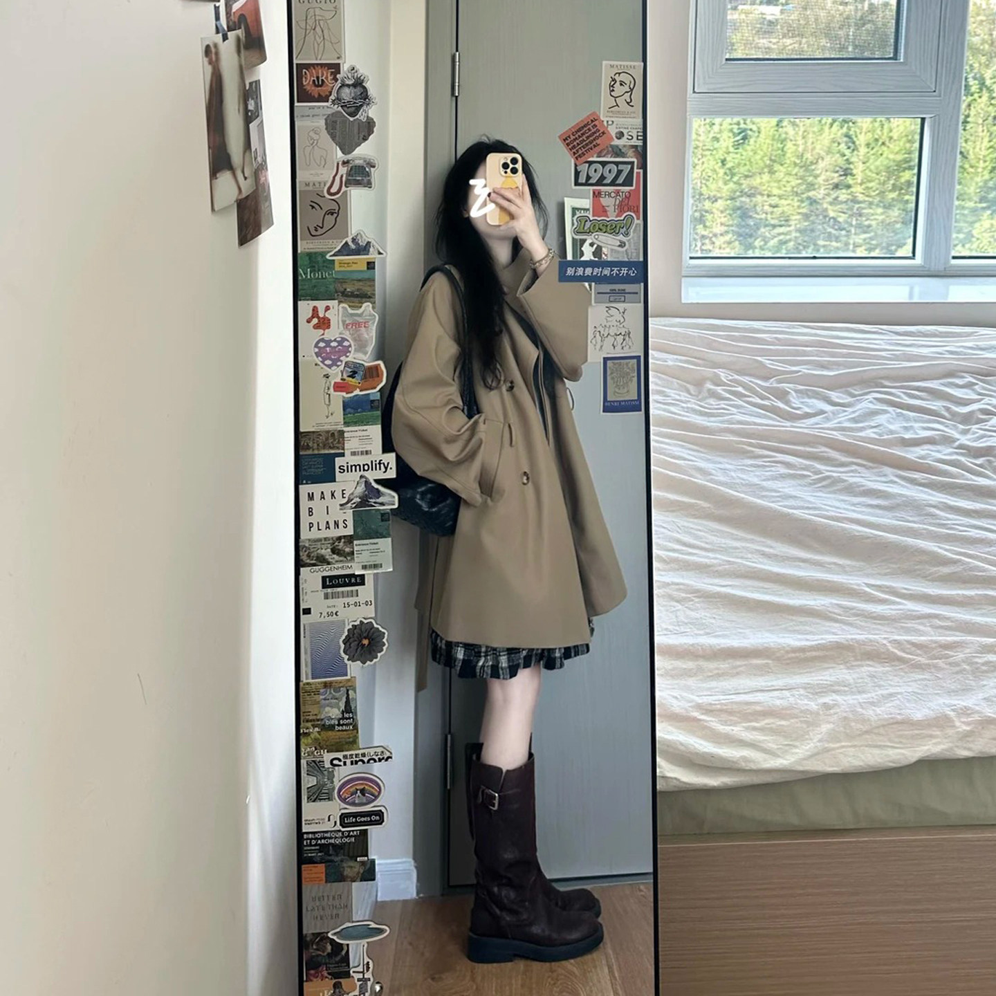 英伦风小个子风衣外套女春秋新款韩系高级感卡其色中长款休闲大衣