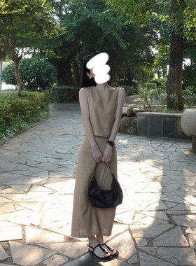 轻熟优雅风卡其色套装