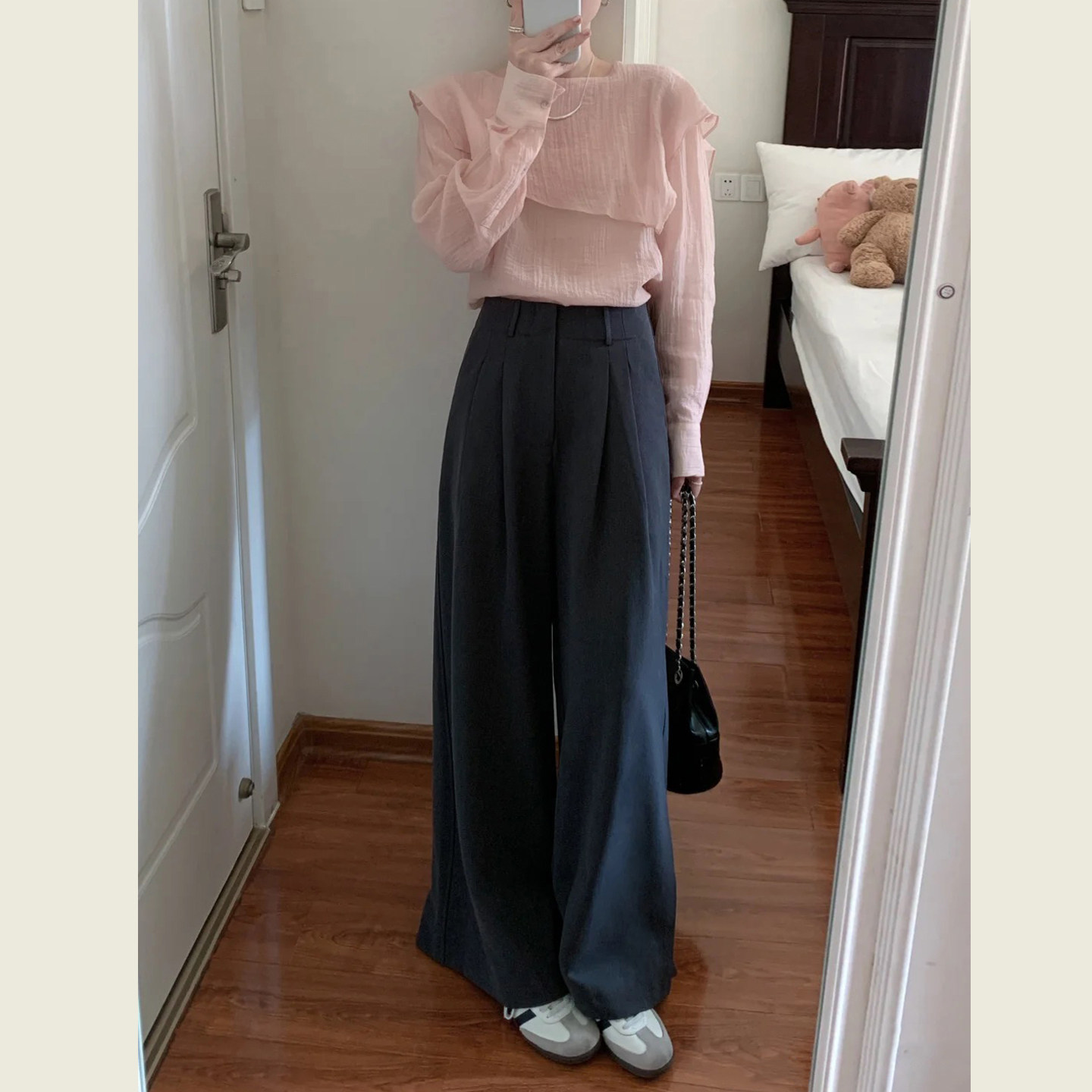 盐系简约通勤减龄两件套图片