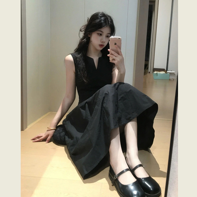 收腰显瘦设计感假两件套装裙