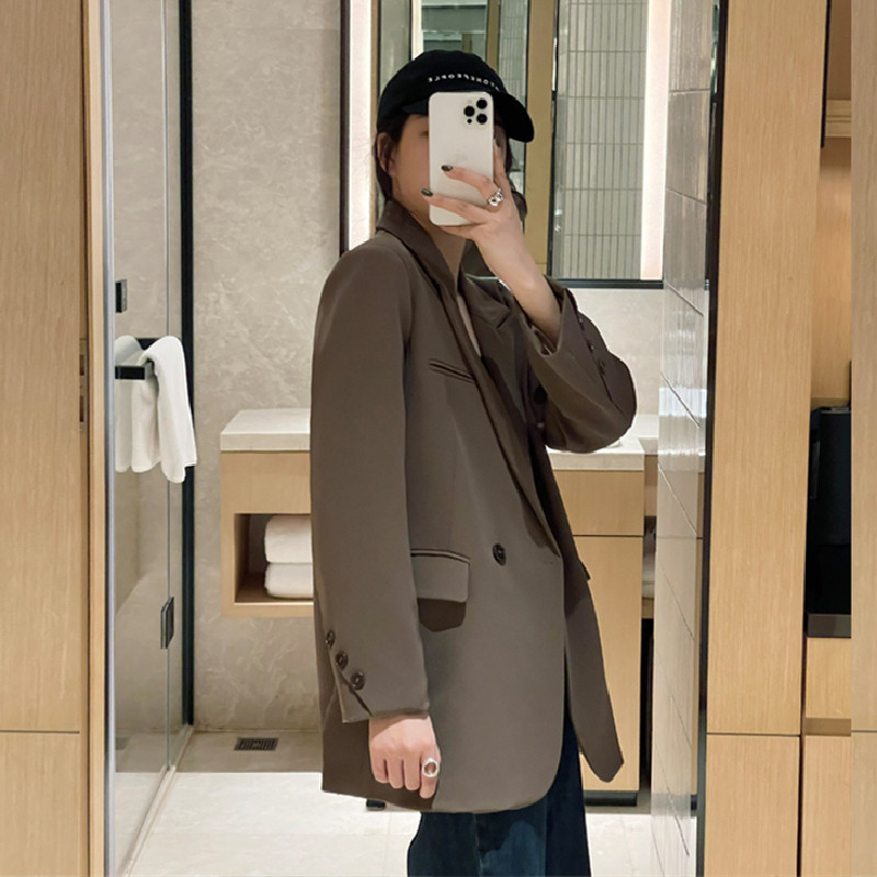 芷澈服饰高级感咖色小西装外套女