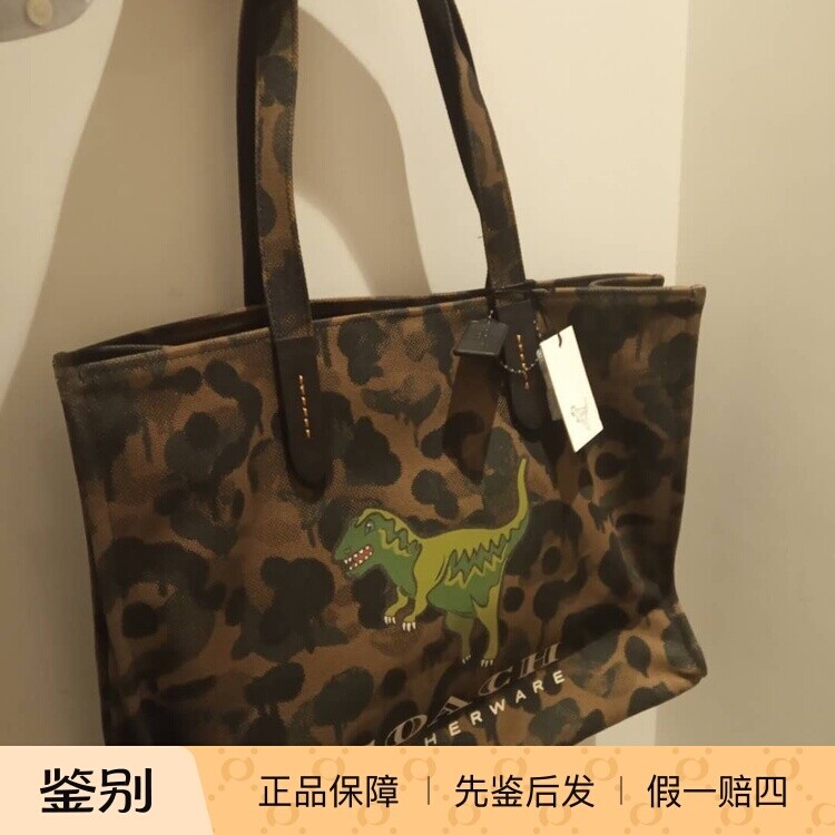 coach蔻驰单肩斜挎手提包迷彩印花马车图案帆布42号托特包 ca276