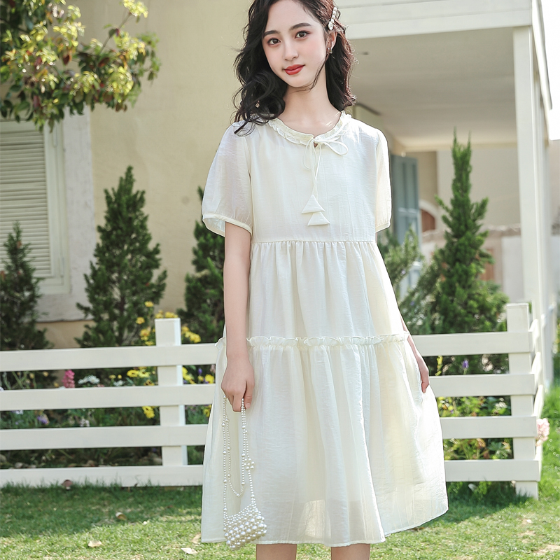 女大童夏季薄款天丝连衣裙骄骄虎2025新款初中生少女裙子长裙7226
