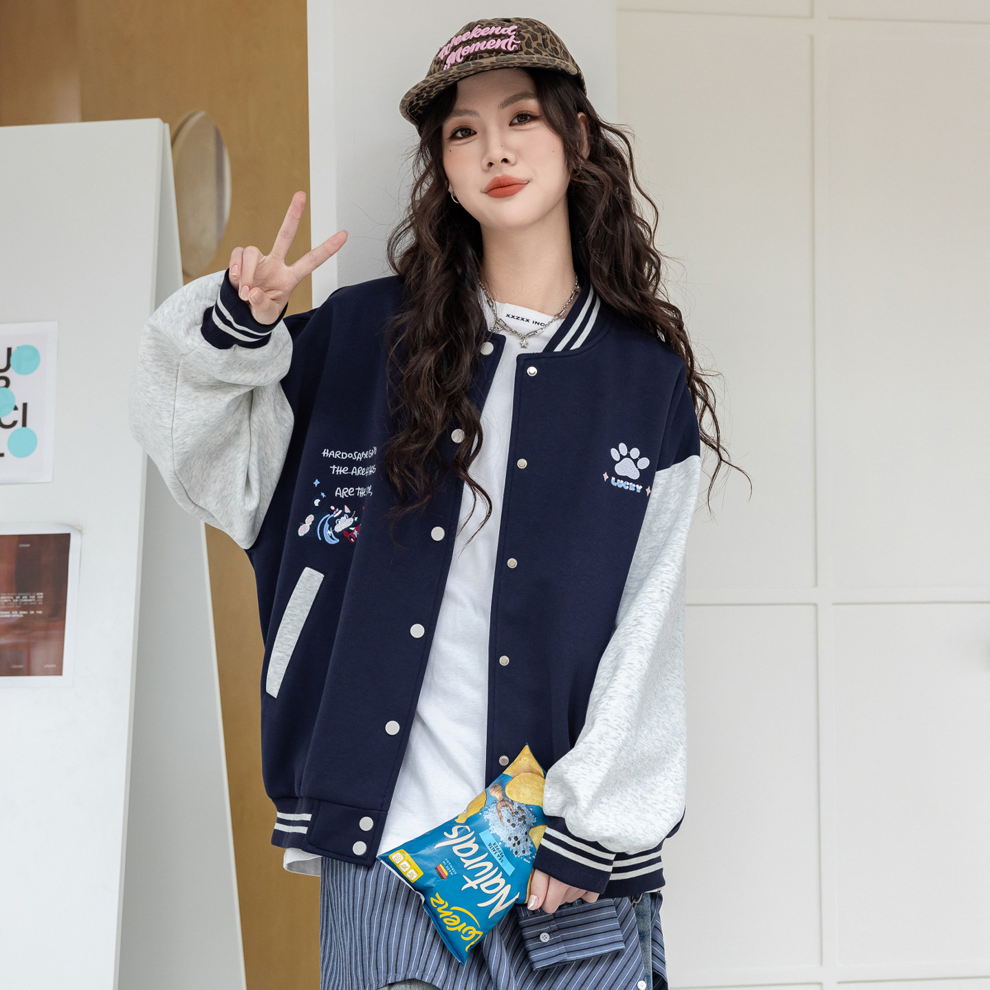 女大童棒球服外套骄骄虎2026秋季新款初中生高中学生休闲上衣9281图片