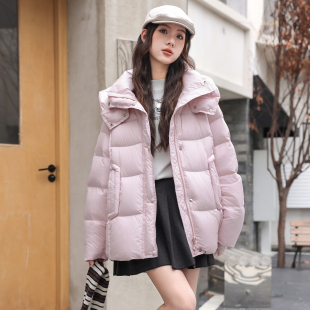 骄骄虎女童羽绒服2025冬季新款初中生高中生连帽90白鸭绒外套911