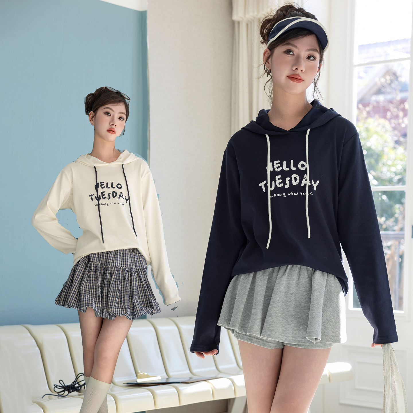 女童连帽卫衣骄骄虎2026春季新款初中生高中生长袖t恤衫上衣9026