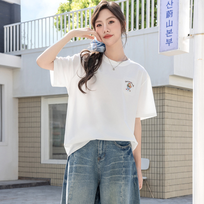 骄骄虎女童夏季丝光棉短袖T恤
