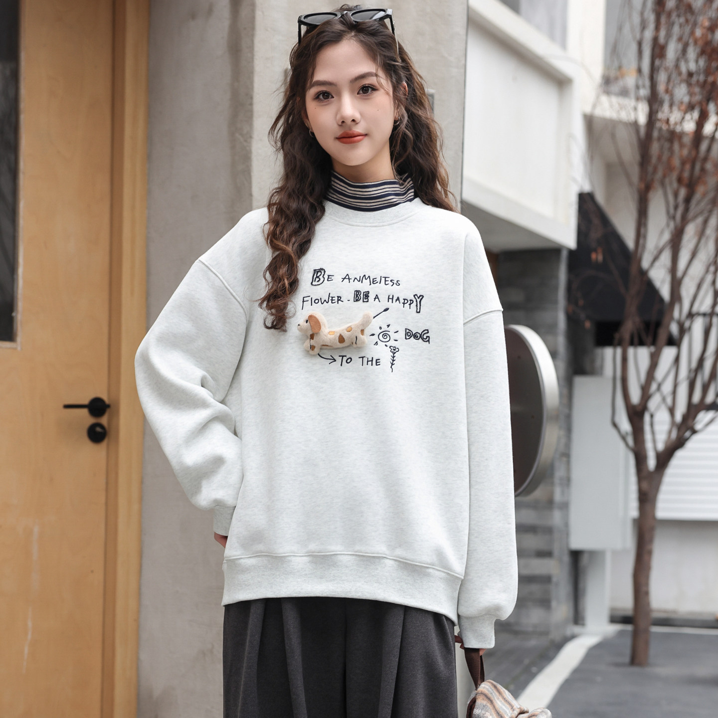 女童加绒卫衣骄骄虎2025冬季新款初中生高中生假两件内搭上衣7555,童装/婴儿装/亲子装,卫衣/绒衫,淘宝优惠券,粉丝福利购,淘宝优惠卷