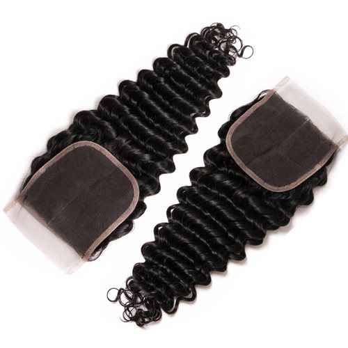 9A 4*4 deep wave lace frontal Closure brazilian hair weave