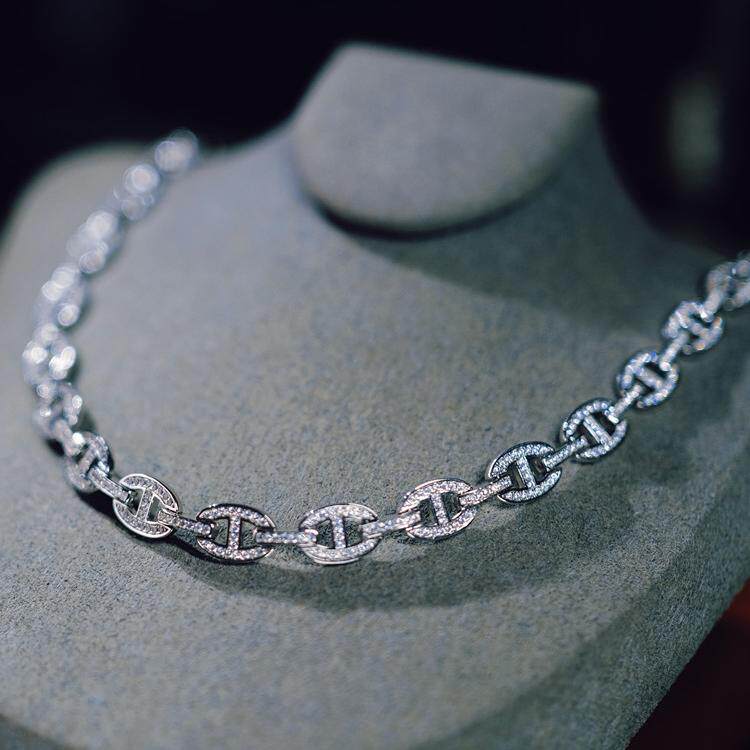 轻奢小众高级感猪鼻子新娘项链晚礼服主婚纱颈链锁骨链choker配饰