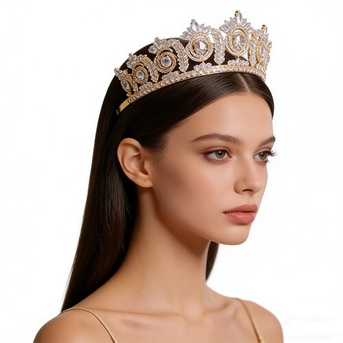 奢华大气复古高级感皇冠新娘主婚纱头饰2025新款走秀选美颁奖王冠