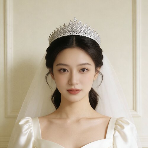 韩式清新小众新娘皇冠头饰高级感公主成人礼生日轻奢结婚王冠发饰