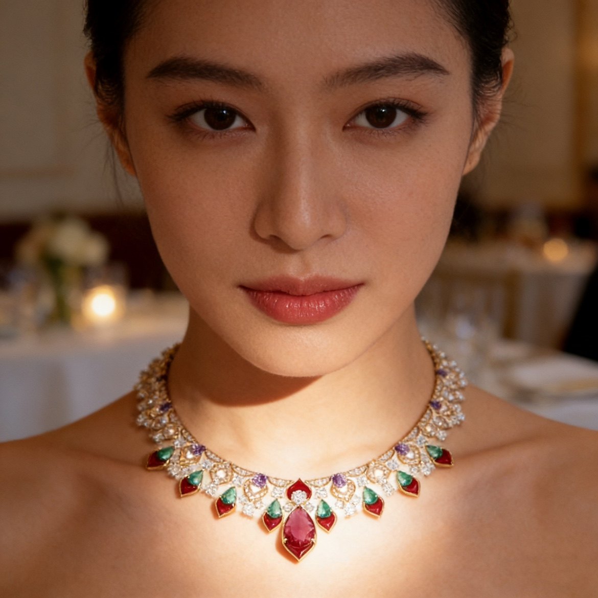 法式复古宫廷风人工彩色红宝石晚宴礼服项链新娘结婚晚装锁骨链女,饰品/流行首饰/时尚饰品新,项链,淘宝优惠券,粉丝福利购,淘宝优惠卷