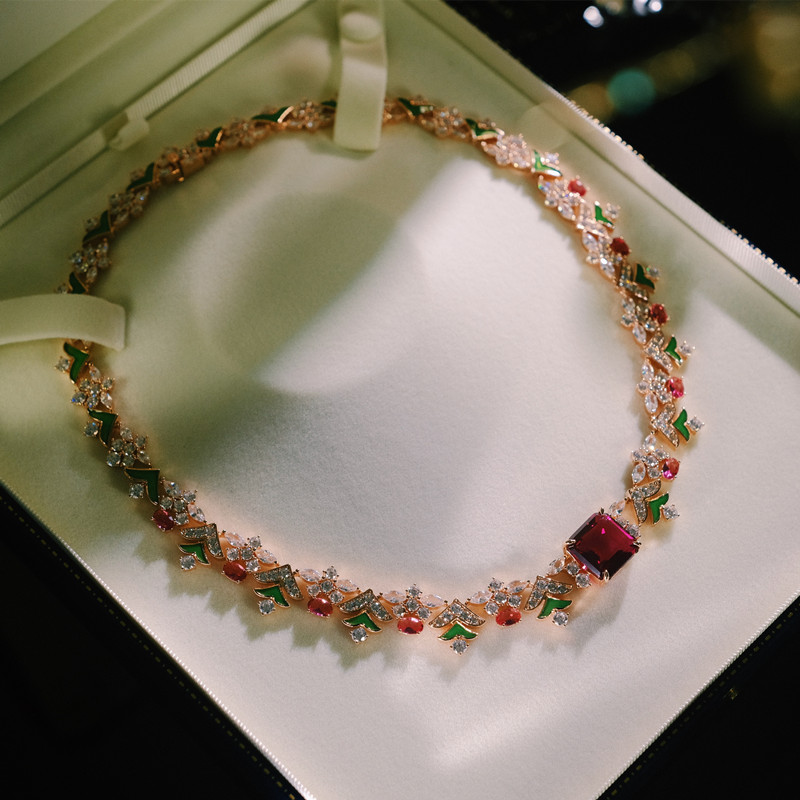 红宝晚礼服项链配饰choker颈链