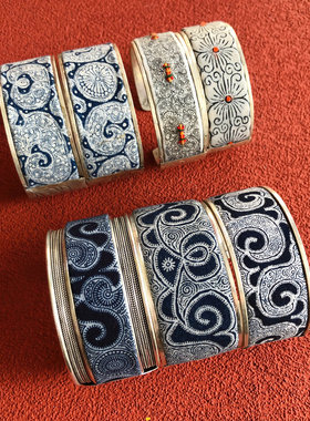 民族风蓝染蜡染手镯复古风