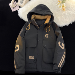23/冬 90%白鸭绒高品质连帽羽绒服工装外套2333-P320图片