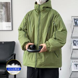 YR88/P210控288港风冬装羽绒服男连帽防风防水冲锋衣潮流宽松外套图片