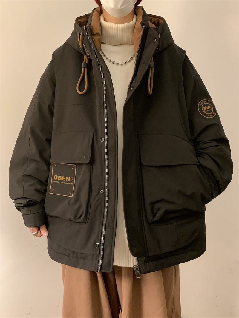 23/冬90%白鸭绒高品质假两件装连帽羽绒服外套2339-P320,男装羽绒服,电商A171