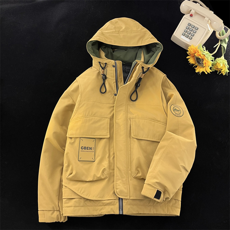 23/冬90%白鸭绒高品质假两件装连帽羽绒服外套2339-P320,男装羽绒服,电商A171