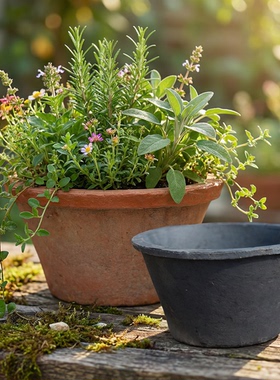 普通盆粗陶多肉花盆小复古透气红陶绿萝泥瓦盆陶土盆兰花绿萝水仙