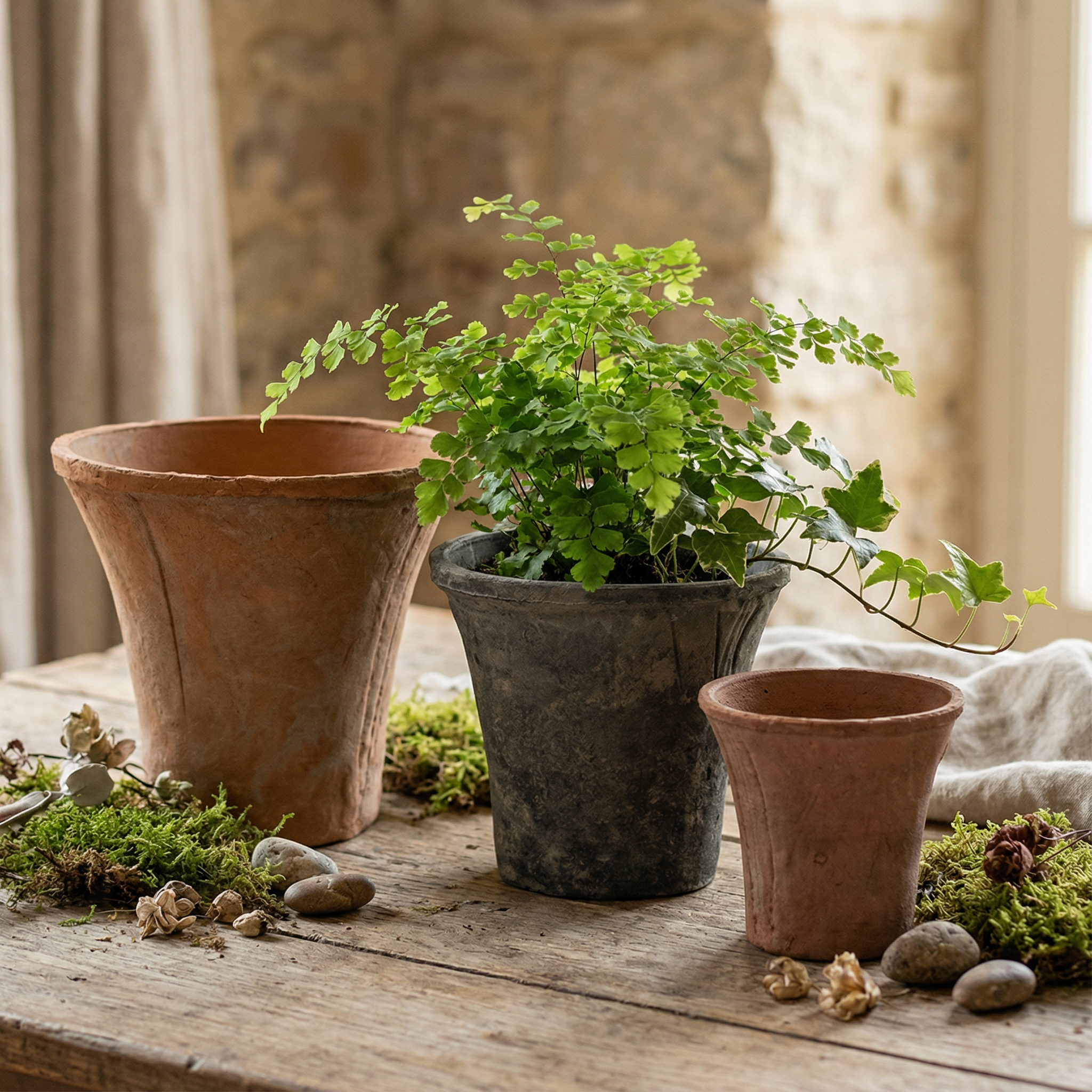 喇叭盆粗陶多肉瓦盆阳台陶土盆龟背竹绿箩异形大号蝴蝶兰花盆黑陶,鲜花速递/花卉仿真/绿植园艺,花盆,淘宝优惠券,粉丝福利购,淘宝优惠卷