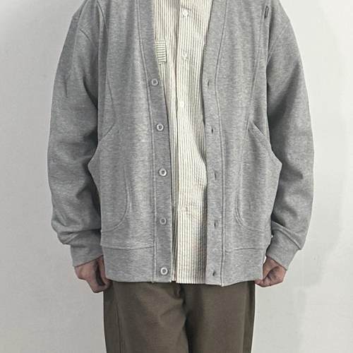 秋季宽松日系纽扣外套开衫无领