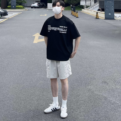 WHICHONE日系复古字母印花T恤