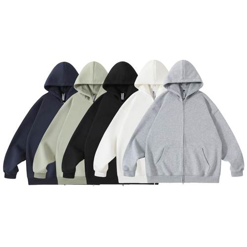 WHICHONE日系毛圈开衫卫衣