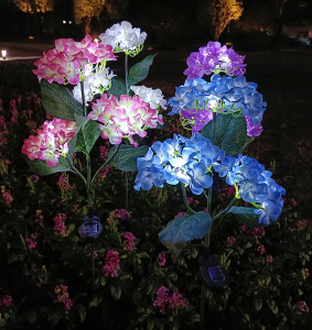 太阳能绣球花仿真花灯LED庭院花园装饰灯草坪灯户外防水氛围灯