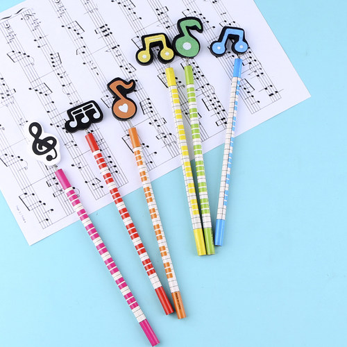 彩色音符铅笔小学生八分高音符木质卡通书写创意学习音乐文具韩版