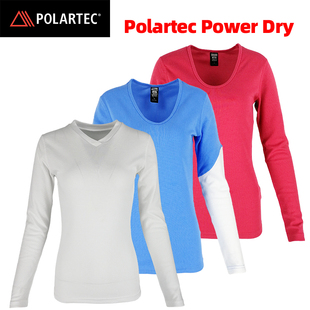 KA女款POLARTEC POWERDRY户外徒步吸汗滑雪速干长袖T恤内衣打底衫