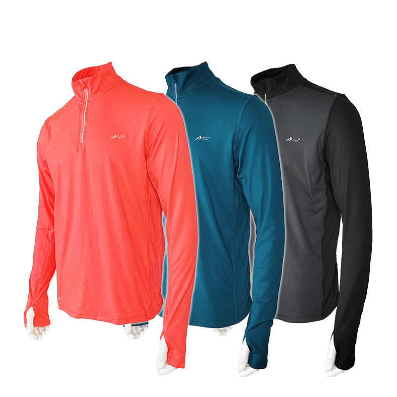 男款高领长袖吸湿排汗速干体恤