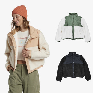 澳洲秋冬女士户外运动滑雪羊羔绒保暖短款夹克外套中层内胆透气