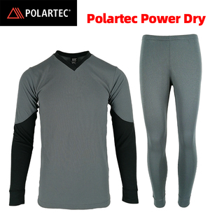 男款POLARTEC POWERDRY户外徒步吸汗滑雪速干长袖T恤内衣打底裤子