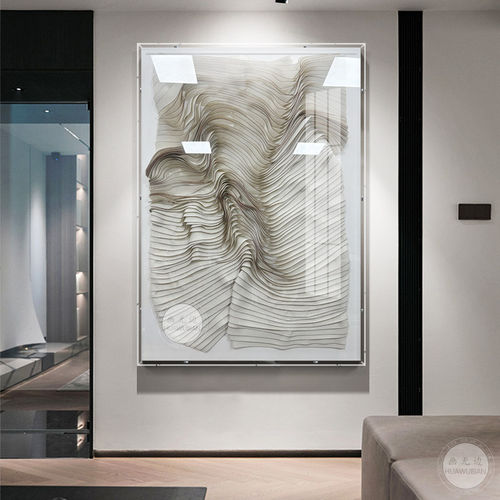 现代轻奢立体亚克力罩毛毡实物画