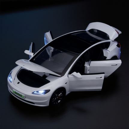 2024新款斯拉Model 3汽车模型仿真回力合金玩具车儿童男孩