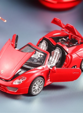 宝时捷918敞篷跑车汽车模型运动版合金仿真原厂儿童玩具声光回力