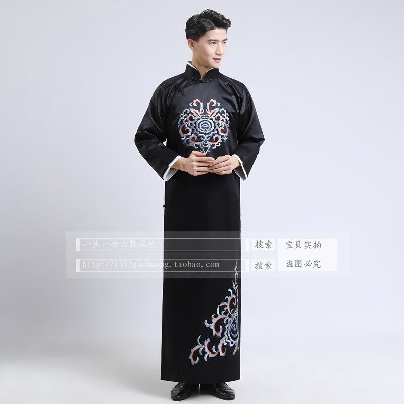YUE YUNPENGS CROSSTALK COSTUME THE SAME STYLE CHINESE-STYLE CAFTAN ROBE GROOM GROOMSMAN SUIT MENS NATIONAL COSTUME SKETCH PERFORMANCE COSTUME